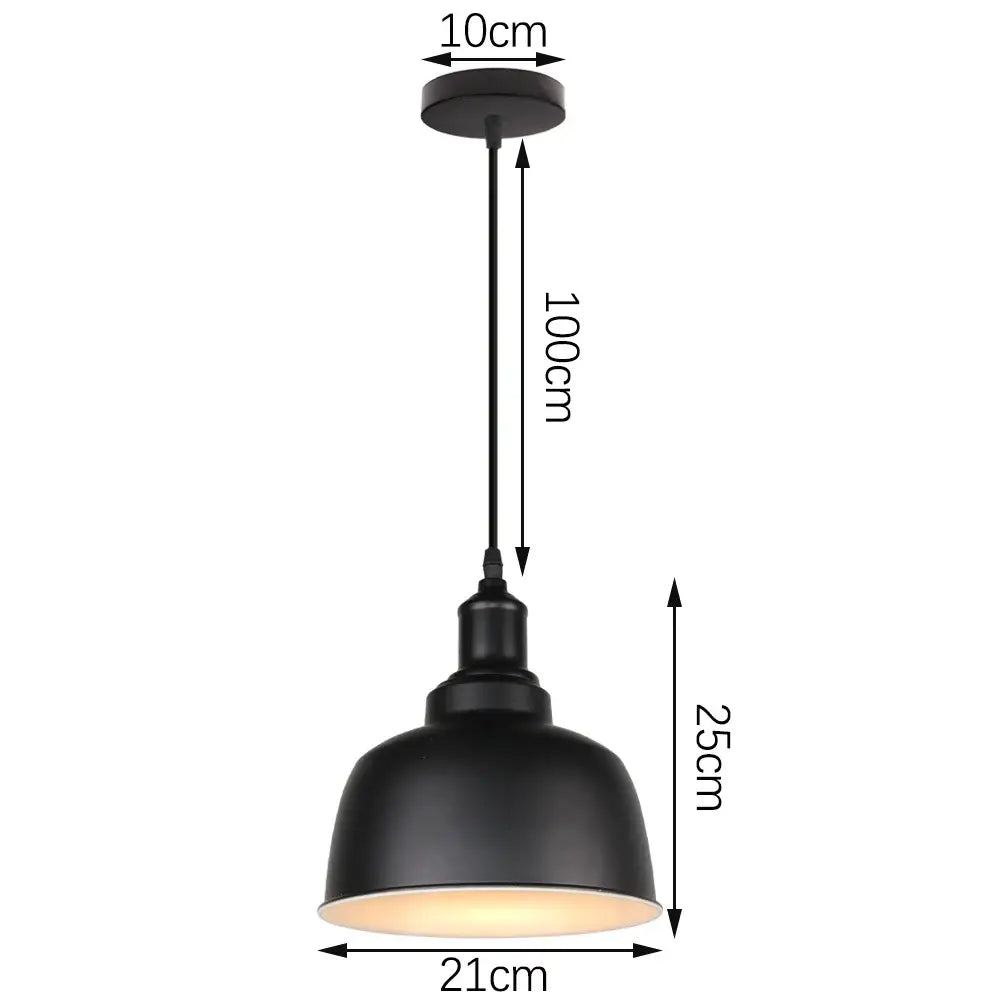 Modern black aluminium pendant light for dining room decor