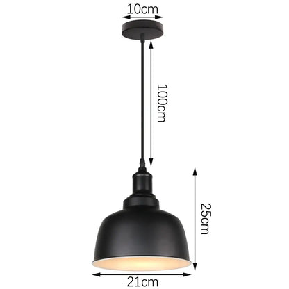 Modern black aluminium pendant light for dining room decor