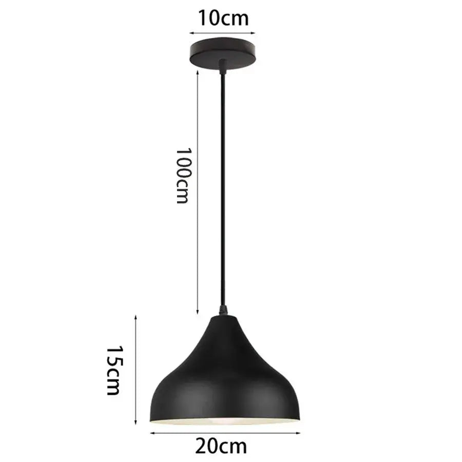 Modern black aluminium pendant light for dining room decor