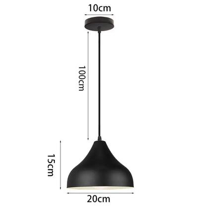 Modern black aluminium pendant light for dining room decor