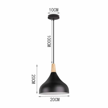 Modern black aluminium pendant light for dining room decor