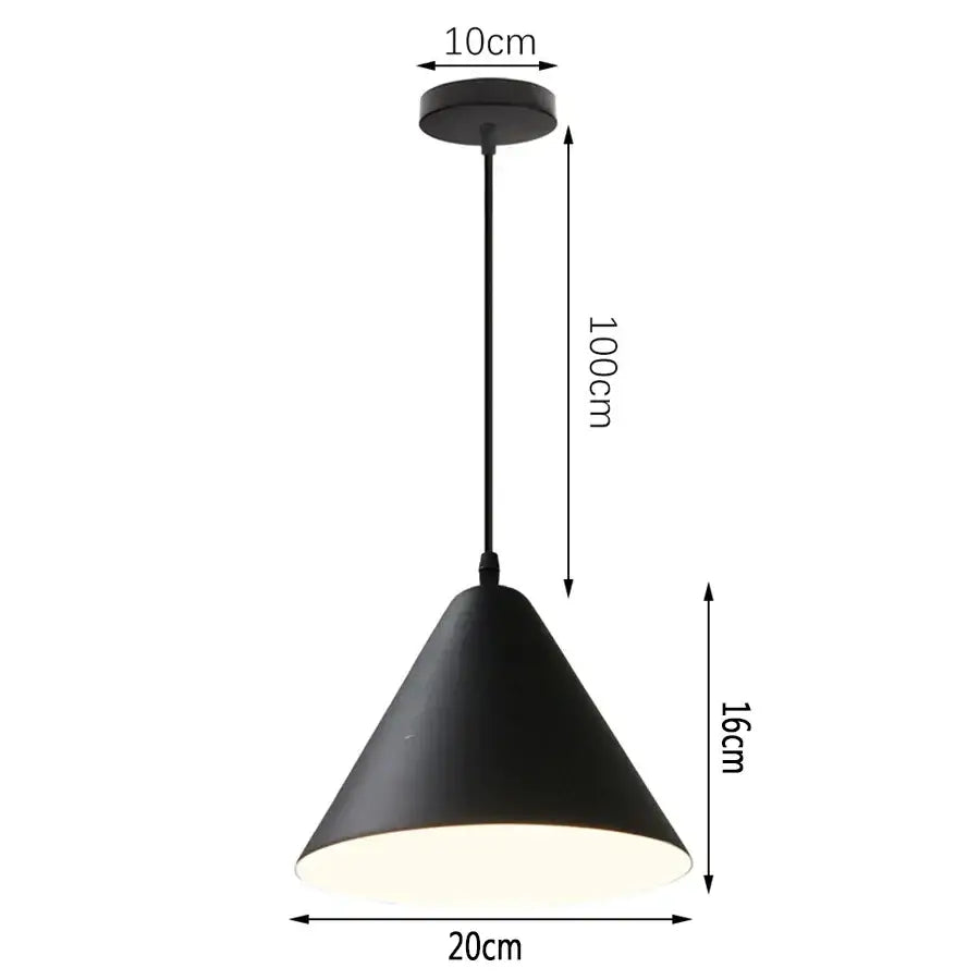 Modern black aluminium pendant light for dining room decor