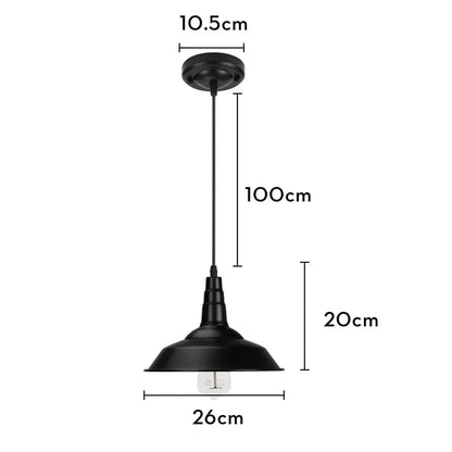 Modern black aluminium pendant light for dining room decor
