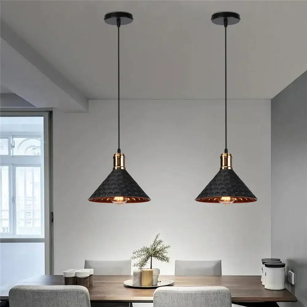 Modern black aluminium pendant light for dining room decor