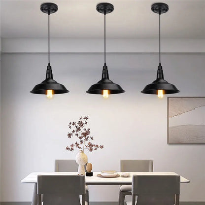Modern black aluminium pendant light for dining room decor