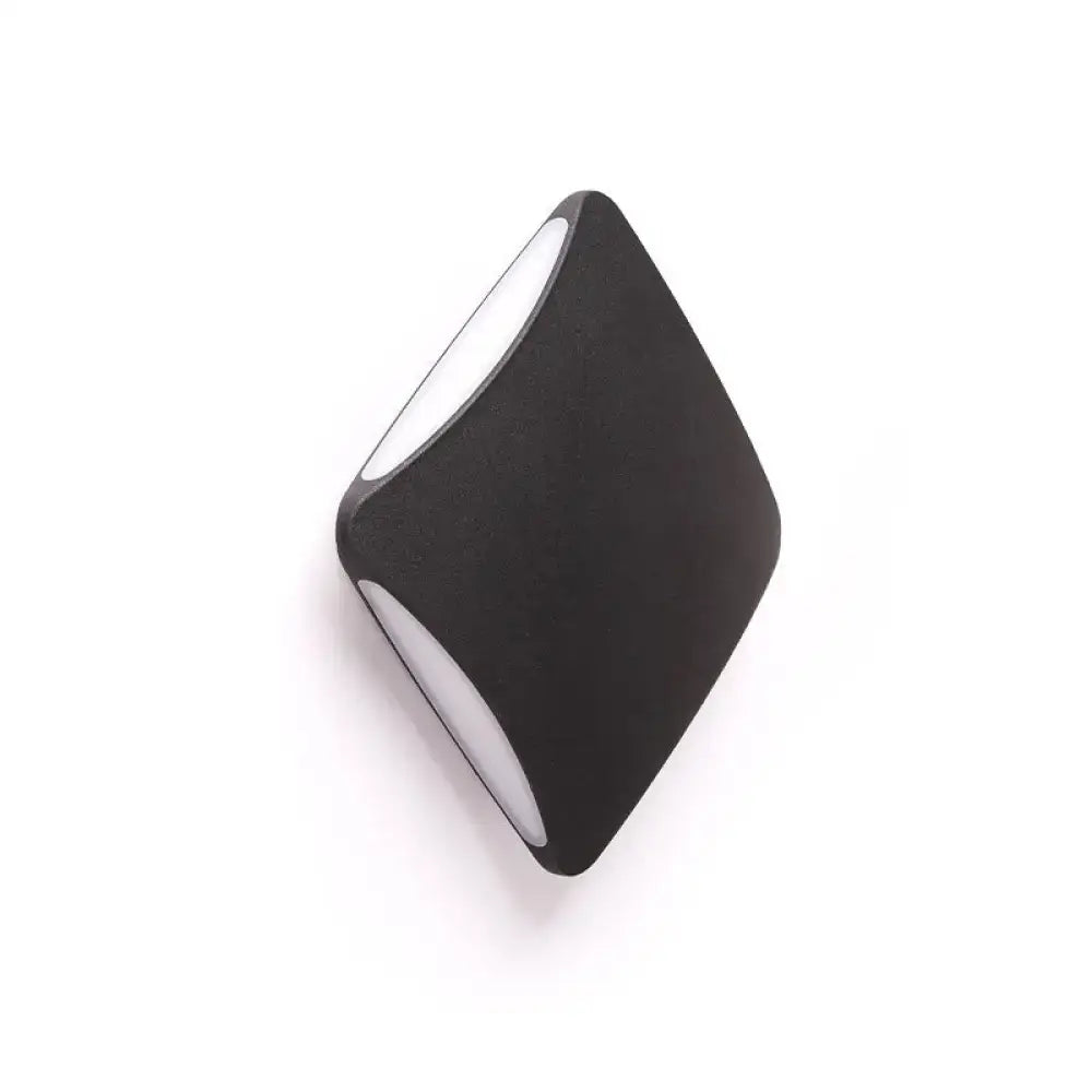 Modern black aluminum diamond led light fixture – porch wall sconce