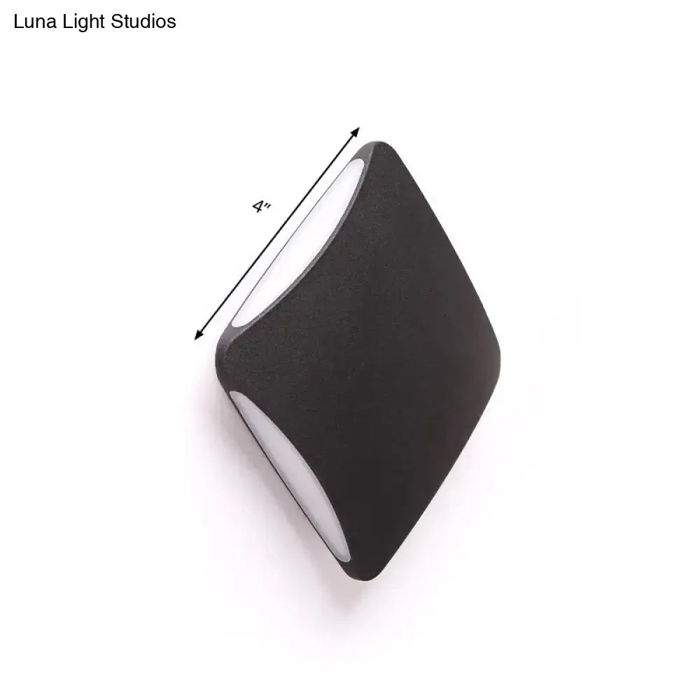 Modern black aluminum diamond led light fixture – porch wall sconce