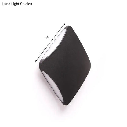 Modern black aluminum diamond led light fixture – porch wall sconce