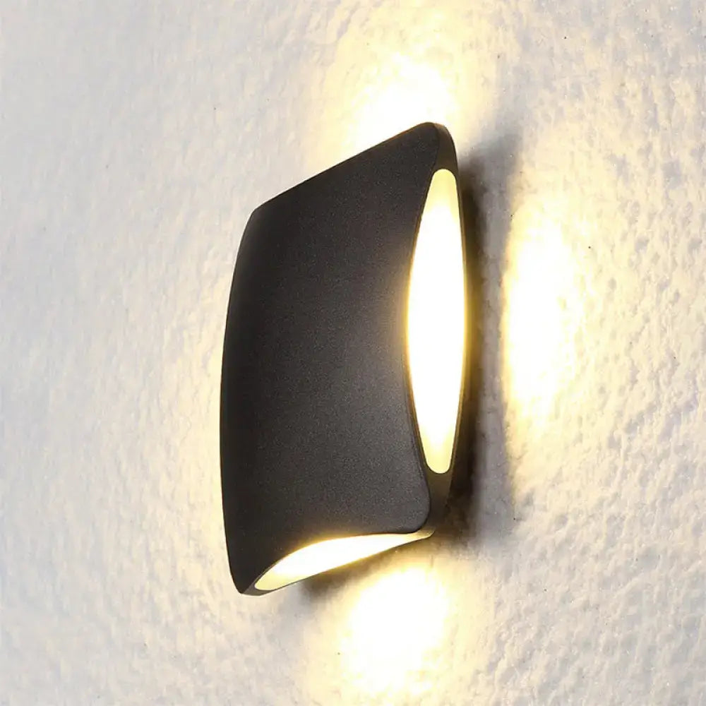 Modern black aluminum diamond led light fixture – porch wall sconce