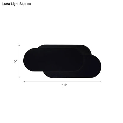 Modern black aluminum oval wall washer lamp bedroom light