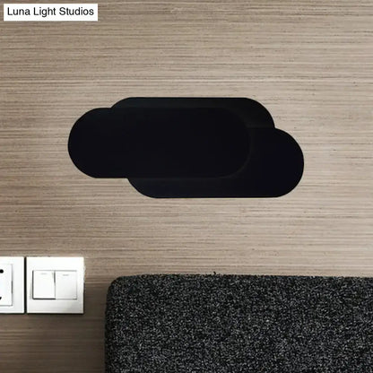 Modern black aluminum oval wall washer lamp bedroom light