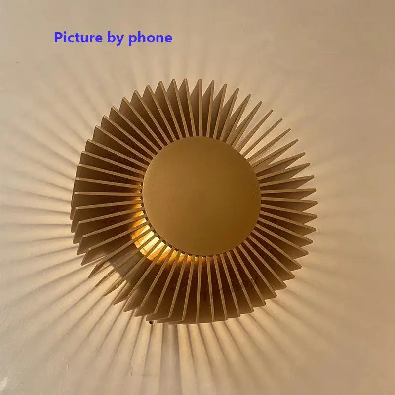 Modern black aluminum wall sconce for living room sunburst light