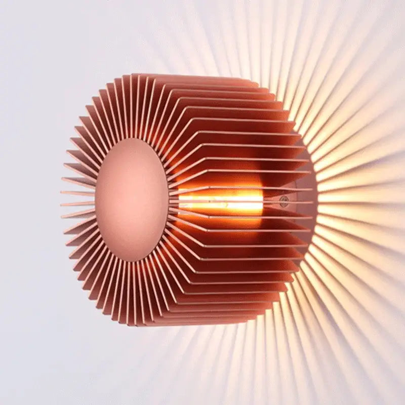 Modern black aluminum wall sconce for living room sunburst light