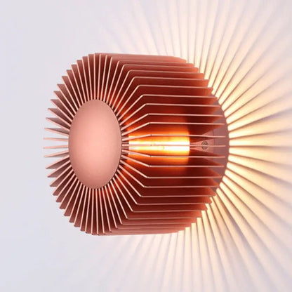 Modern black aluminum wall sconce for living room sunburst light