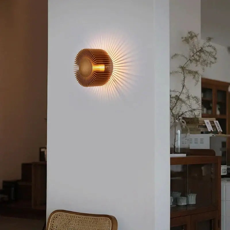 Modern black aluminum wall sconce for living room sunburst light