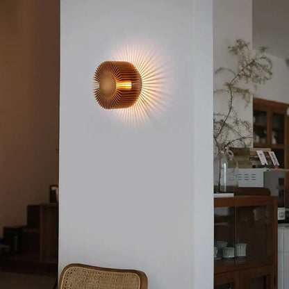 Modern black aluminum wall sconce for living room sunburst light