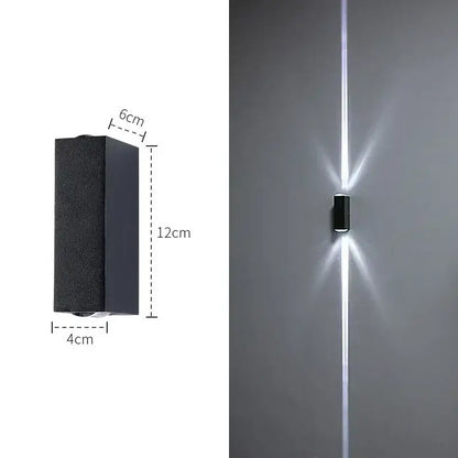Modern black aluminum waterproof porch spot wall lamp for living room