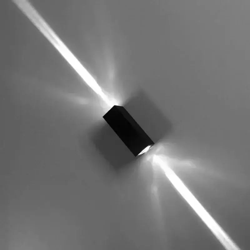 Modern black aluminum waterproof porch spot wall lamp for living room
