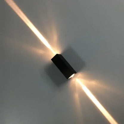 Modern black aluminum waterproof porch spot wall lamp for living room