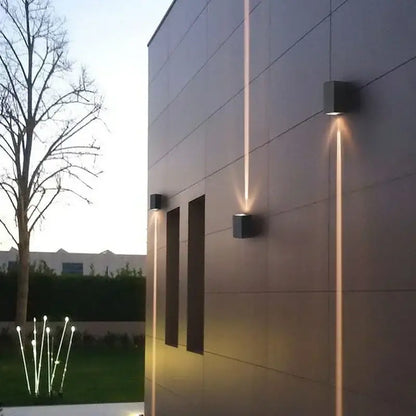 Modern black aluminum waterproof porch spot wall lamp for living room