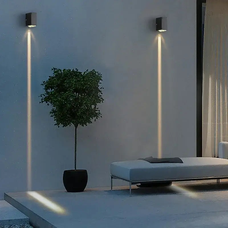 Modern black aluminum waterproof porch spot wall lamp for living room