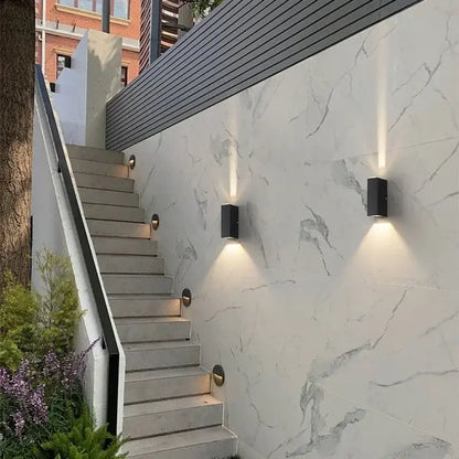 Modern black aluminum waterproof porch spot wall lamp for living room