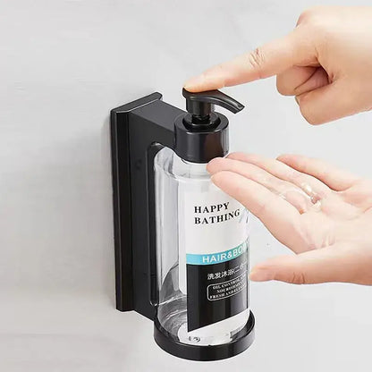 Modern black amber soap dispenser set – bathroom wall storage