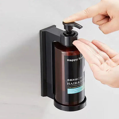 Modern black amber soap dispenser set – bathroom wall storage