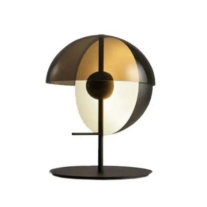 Modern black and amber glass table lamp for bedroom