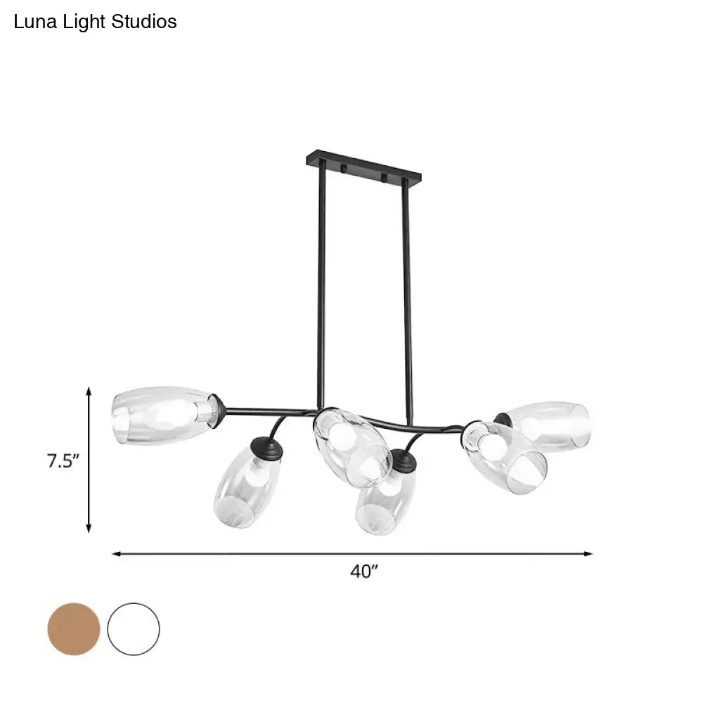 Modern black and amber island pendant light – kitchen chandelier