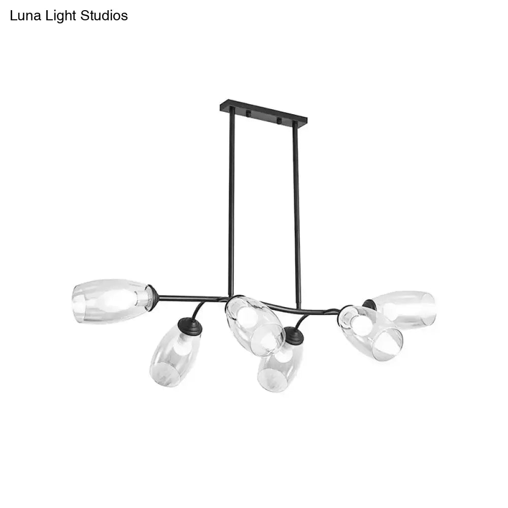 Modern black and amber island pendant light – kitchen chandelier