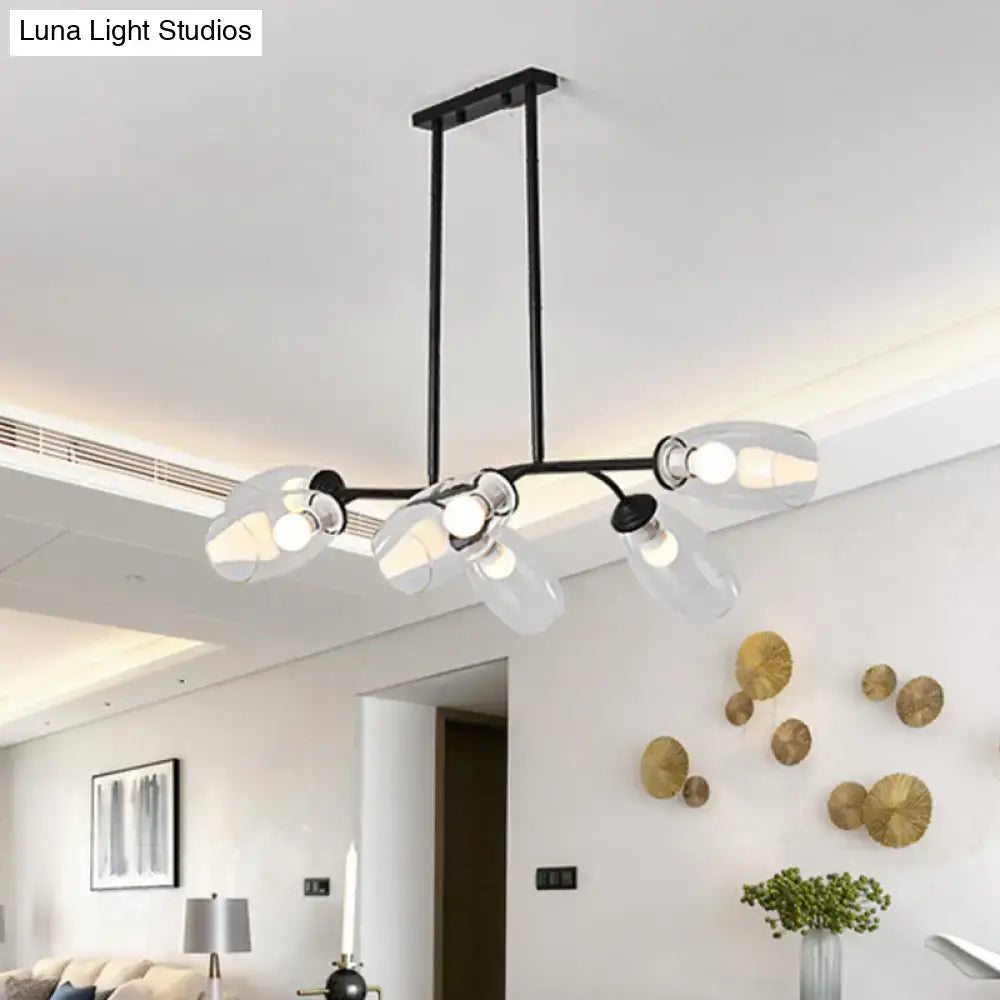Modern black and amber island pendant light – kitchen chandelier