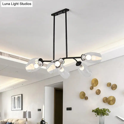 Modern black and amber island pendant light – kitchen chandelier