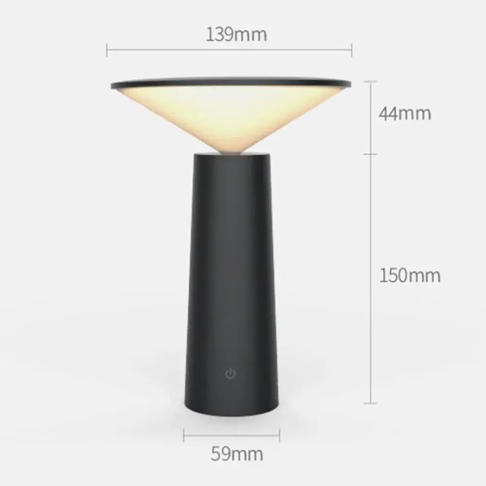 Modern black and beige led usb desk lamp touch sensor bedroom light
