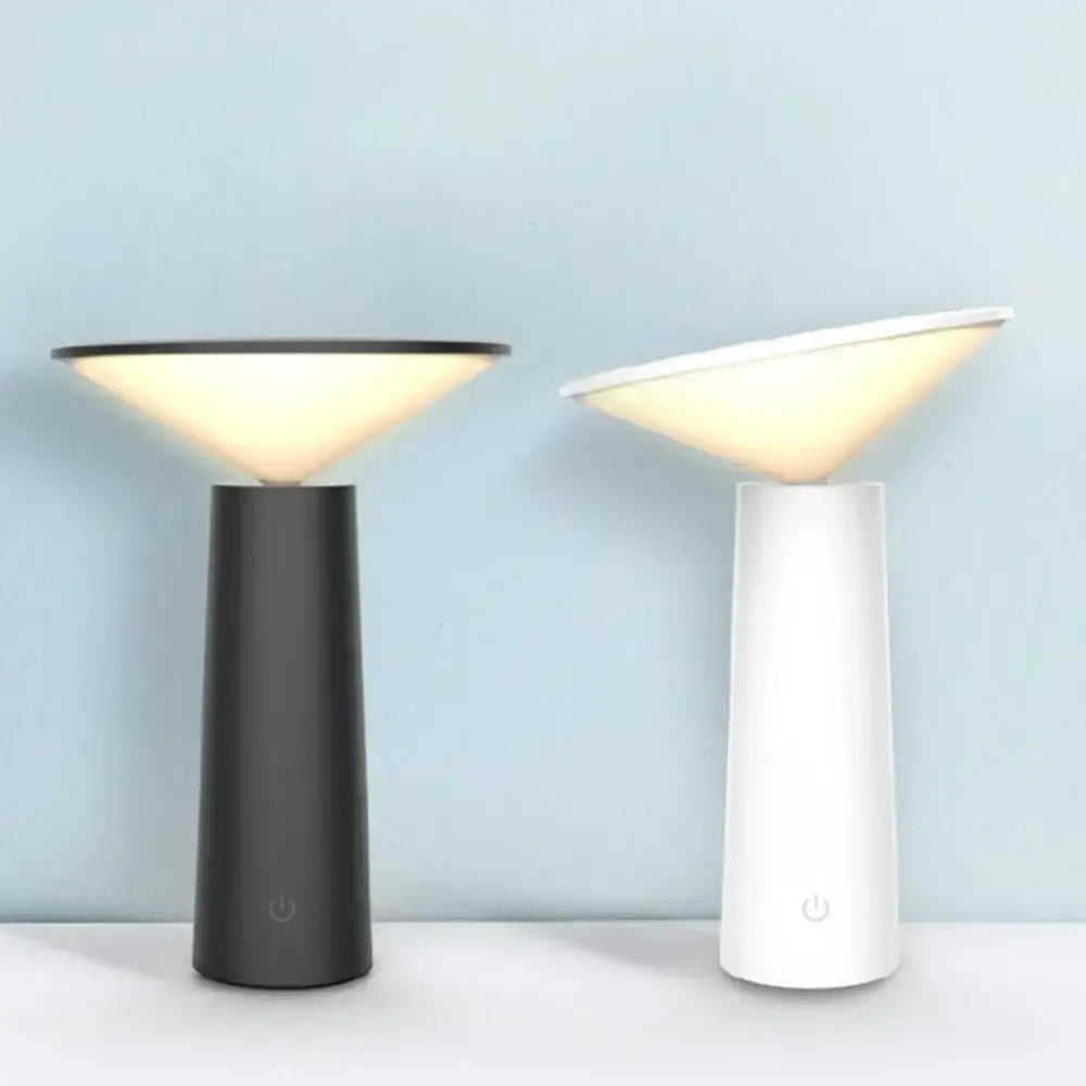 Modern black and beige led usb desk lamp touch sensor bedroom light