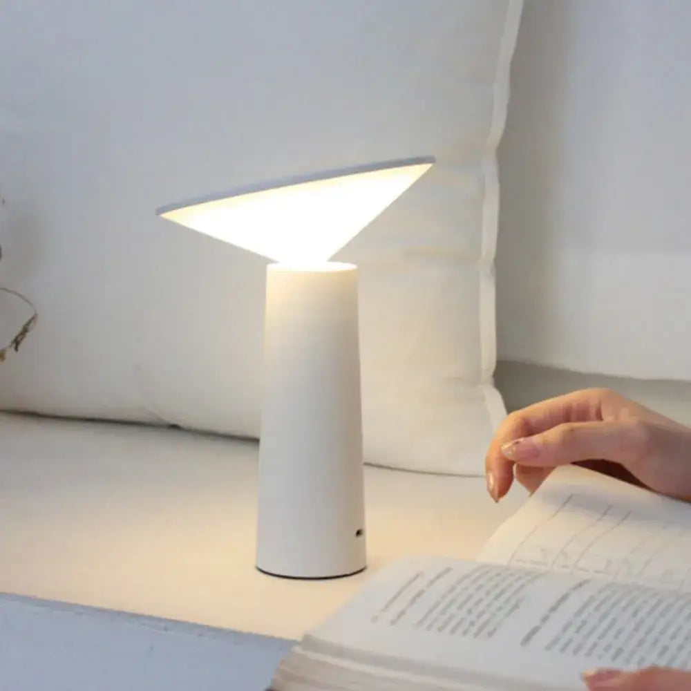 Modern black and beige led usb desk lamp touch sensor bedroom light