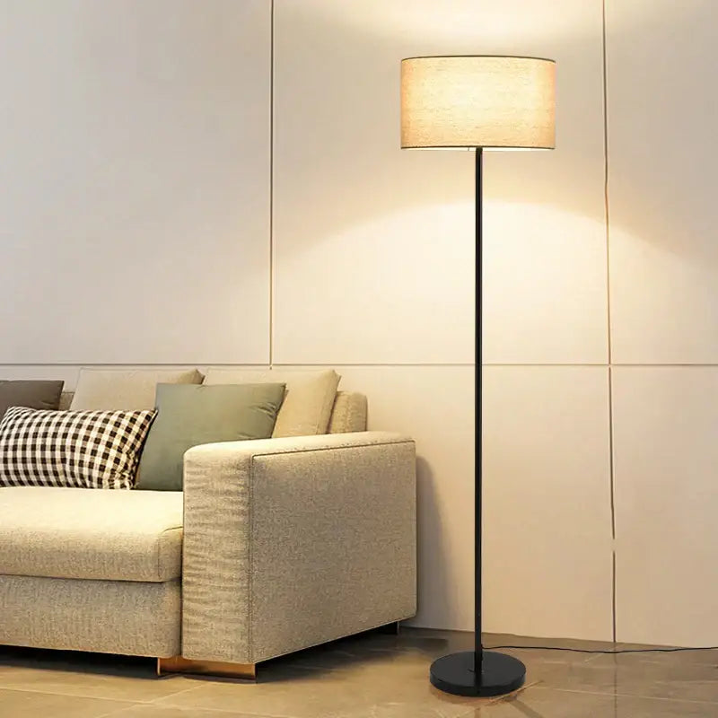 Modern black and beige led vertical floor lamp for living room