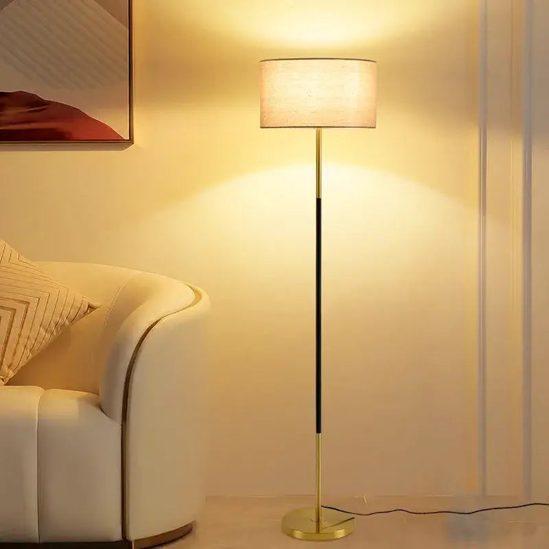 Modern black and beige led vertical floor lamp for living room