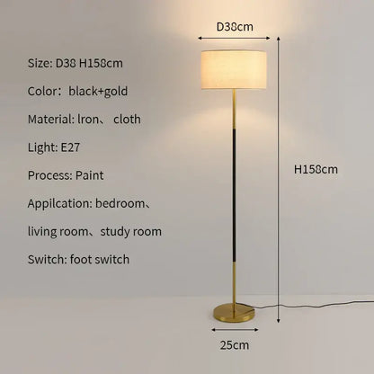 Modern black and beige led vertical floor lamp for living room