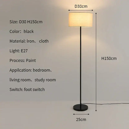 Modern black and beige led vertical floor lamp for living room