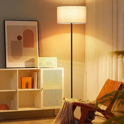 Modern black and beige led vertical floor lamp for living room