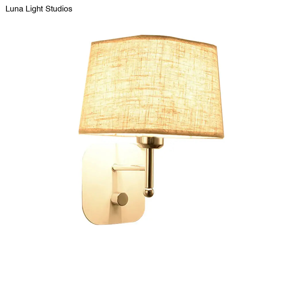 DecorBites™ Modern Black and Beige Tapered Wall Sconce with 1 Light and Backplate