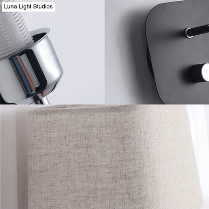 DecorBites™ Modern Black and Beige Tapered Wall Sconce with 1 Light and Backplate