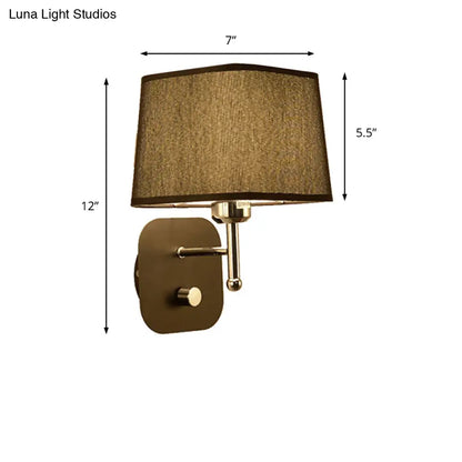 DecorBites™ Modern Black and Beige Tapered Wall Sconce with 1 Light and Backplate