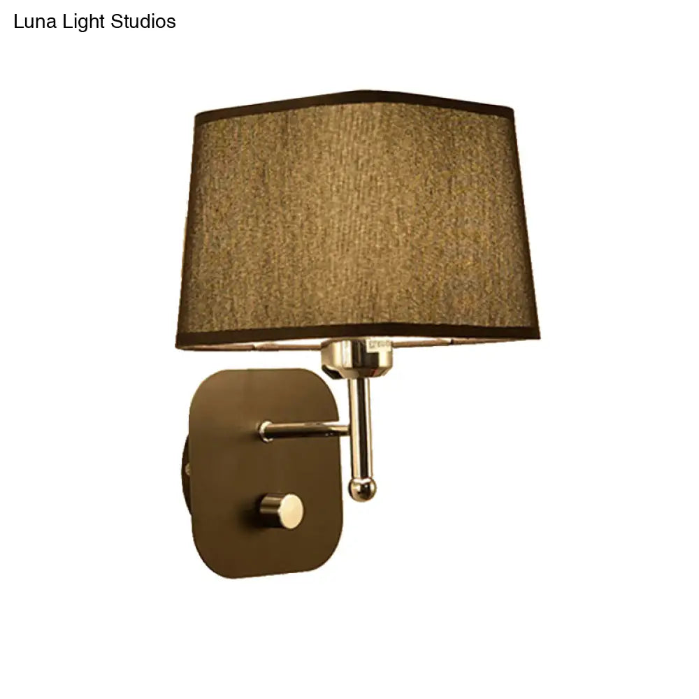 DecorBites™ Modern Black and Beige Tapered Wall Sconce with 1 Light and Backplate