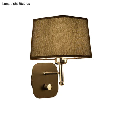 DecorBites™ Modern Black and Beige Tapered Wall Sconce with 1 Light and Backplate