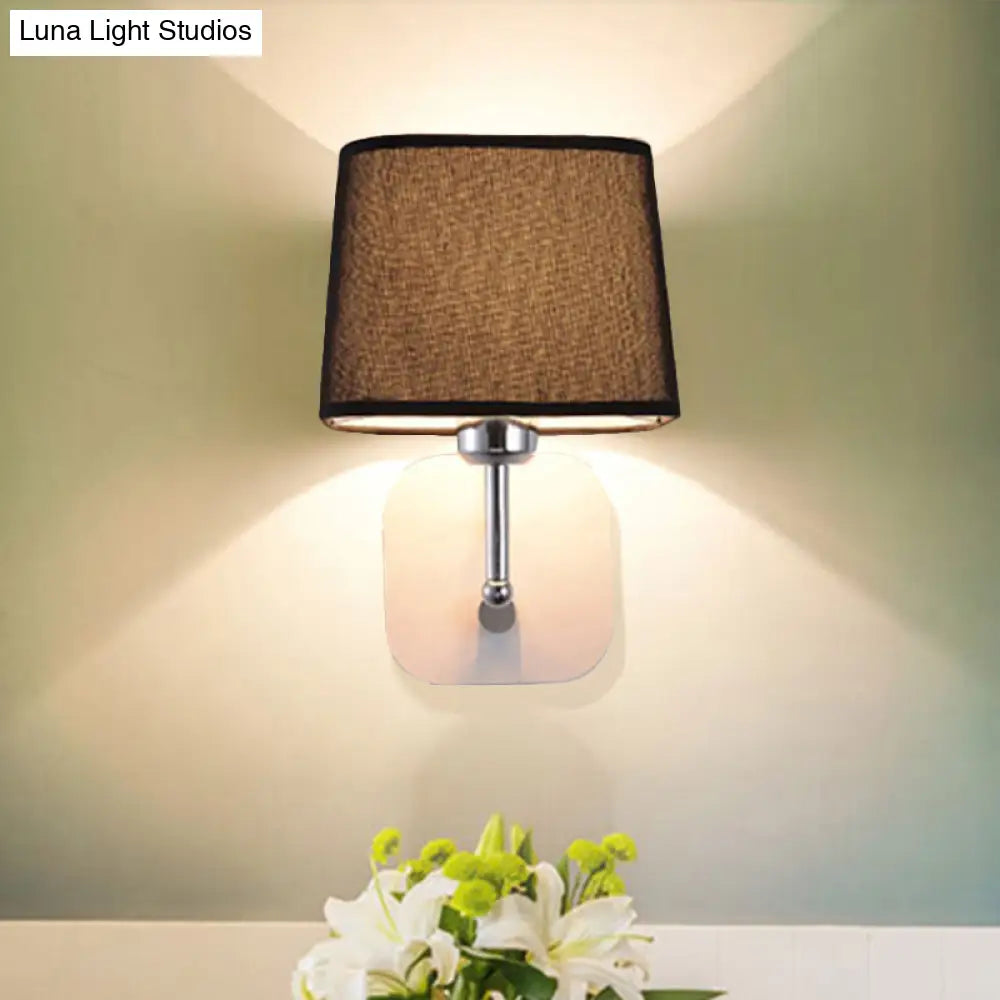 DecorBites™ Modern Black and Beige Tapered Wall Sconce with 1 Light and Backplate