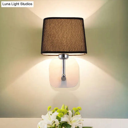 DecorBites™ Modern Black and Beige Tapered Wall Sconce with 1 Light and Backplate