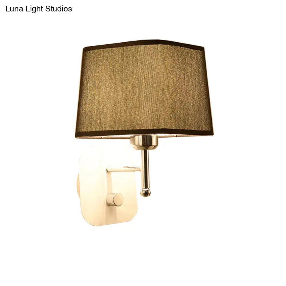 DecorBites™ Modern Black and Beige Tapered Wall Sconce with 1 Light and Backplate