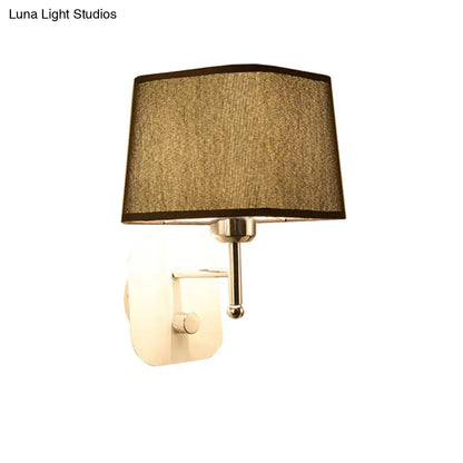 DecorBites™ Modern Black and Beige Tapered Wall Sconce with 1 Light and Backplate